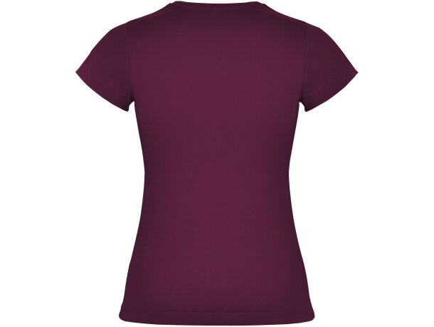 Camiseta mujer manga corta Jamaica Roly 100% algodón entallada Burdeos detalle 62