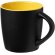 Taza cerámica Riviera 340ml mate con interior de color Negro intenso/amarillo