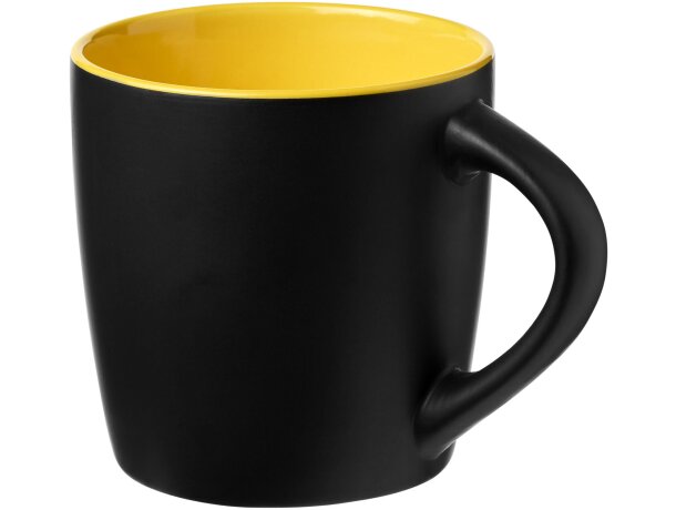 Taza cerámica Riviera 340ml mate con interior de color Negro intenso/lima detalle 22