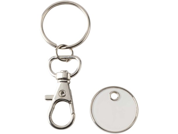 Llavero con moneda para carrito Rory de aleación de zinc Blanco detalle 8