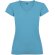 Camiseta cuello pico mujer Roly Victoria algodón 155 g/m² Azul turquesa