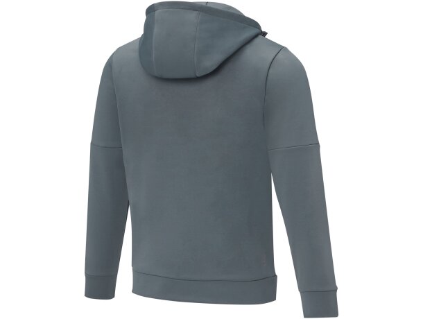 Jersey anorak con capucha y media cremallera hombre Sayan Gris acero detalle 13