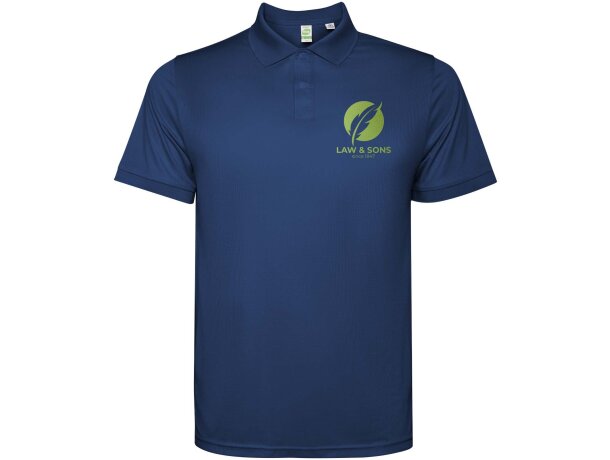 Polo manga corta hombre Tormo Roly poliéster reciclado Azul marino detalle 17