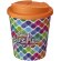 Vasos de plástico antiderrame pp reciclado 250ml Blanco/naranja