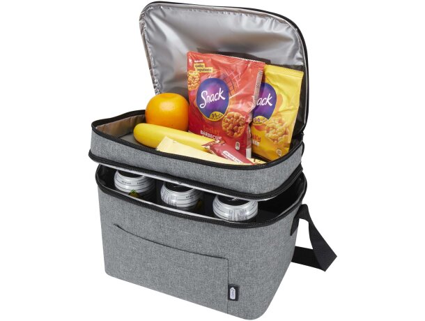 Bolsa nevera Tundra 13L poliéster reciclado certificado GRS Gris mezcla detalle 4