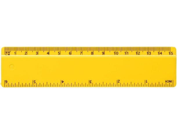 Regla Refari 15 cm plástico reciclado personalizable Amarillo detalle 17