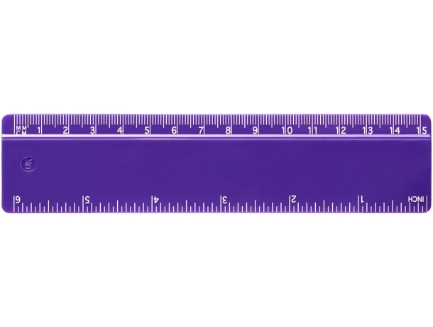 Regla de plástico Renzo 15 cm con doble escala personalizable Morado detalle 20