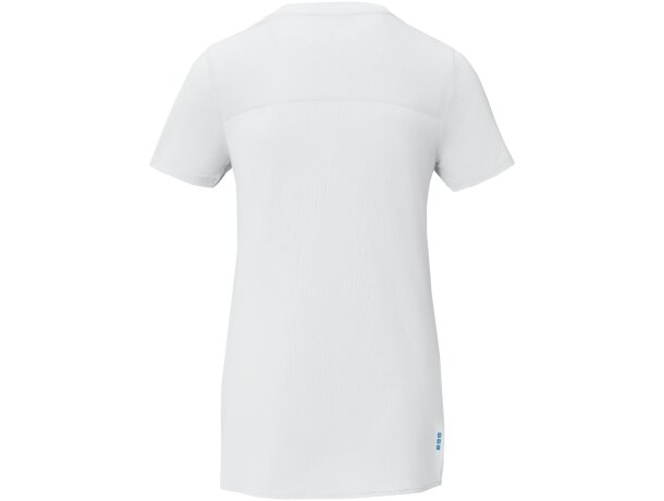 Camiseta Cool fit de manga corta para mujer en GRS reciclado Borax Blanco detalle 3