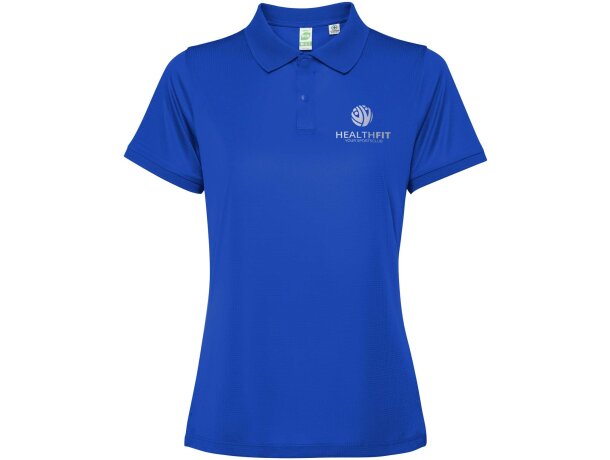 Polo manga corta mujer Tormo Roly poliéster reciclado entallado Azul real detalle 21