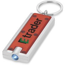 Llavero con minilinterna y pulsador personalizado Llavero con minilinterna y pulsador personalizado