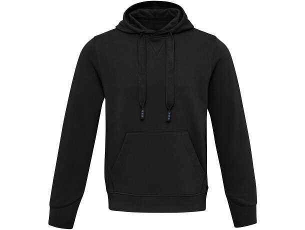 Sudadera con capucha unisex Laguna algodón BCI y poliéster Negro intenso detalle 26