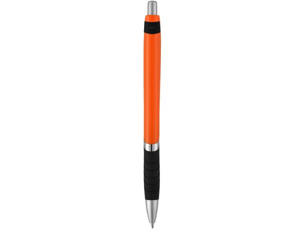 Bolígrafo de color liso con empuñadura de goma Turbo Naranja/negro intenso detalle 5