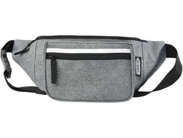 Riñonera Journey en poliéster reciclado certificado GRS Gris mezcla detalle 14