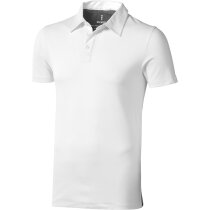 Polo de manga corta tejido mixto unisex personalizado blanco