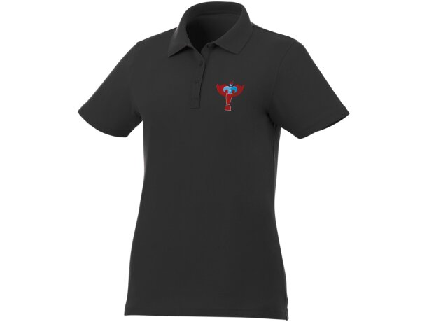 Polo de manga corta para mujer Liberty Negro intenso detalle 16