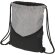 Mochilas de cuerdas personalizadas baratas con dos bolsillos poliéster 600D Negro intenso/gris detalle 3