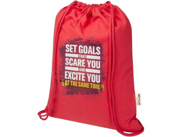 Bolsa con cuerdas Peru Blend de algodón reciclado GRS 5L Rojo detalle 21