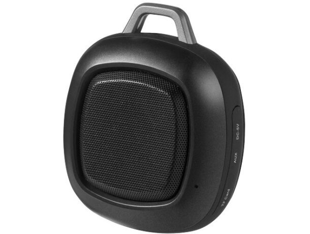 Altavoz resistente al agua con mosquetón personalizada negro intenso Altavoz resistente al agua con mosquetón personalizada negro intenso