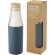 Botella de acero inoxidable con aislamiento al vacío de cobre de 540 ml con tapa de bambú Hulan azul hielo