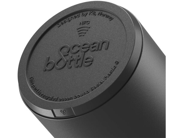 Botella Ocean Bottle 750ml con aislamiento al vacío sostenible Negro intenso detalle 5