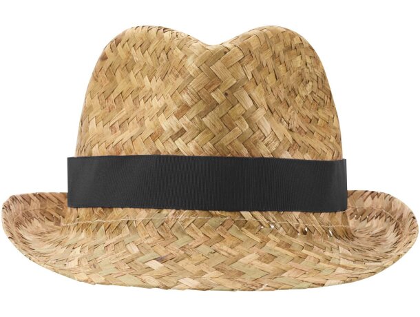 Sombrero de paja Pricus natural con banda personalizable Negro intenso/natural detalle 6