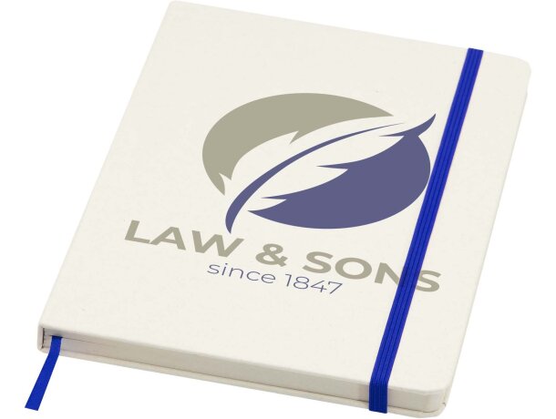 Libreta reciclada A5 con páginas rayadas Bass Azul real detalle 6