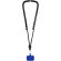 Lanyard regulable Kubi con gancho metálico y cinta de nylon Azul real