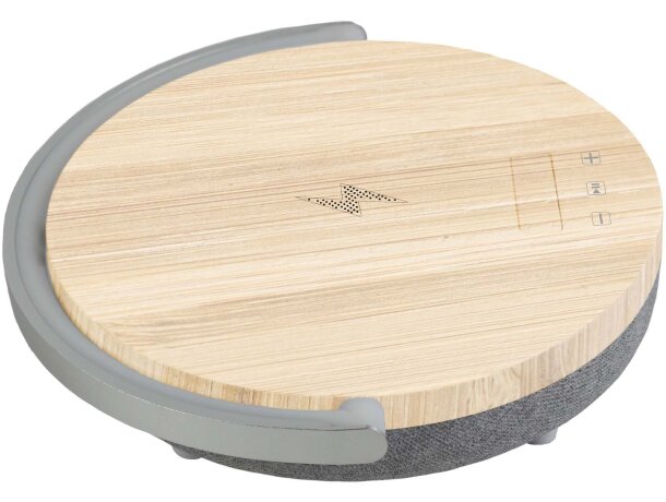 Altavoz bluetooth 4 en 1 con carga inalámbrica Prixton Madera detalle 6