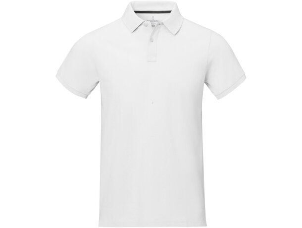 Polo de manga corta algodón BCI 200 g/m2 Elevate Life Calgary Blanco detalle 2