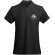 Polo mujer algodón orgánico Prince manga corta entallado Roly Negro intenso detalle 6
