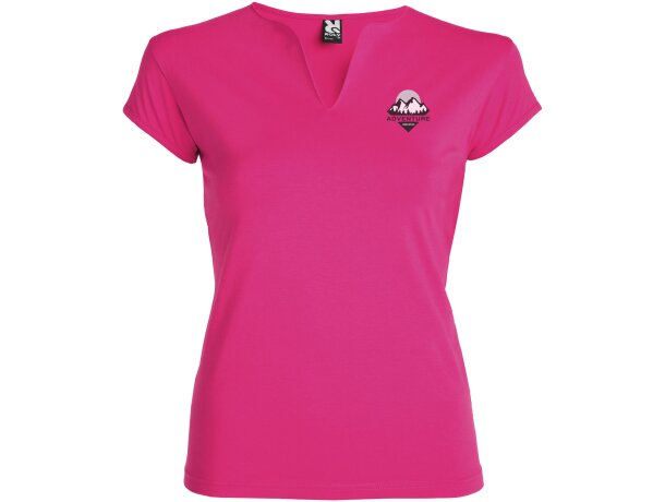 Camiseta manga corta mujer Belice Roly entallada cuello v detalle 11
