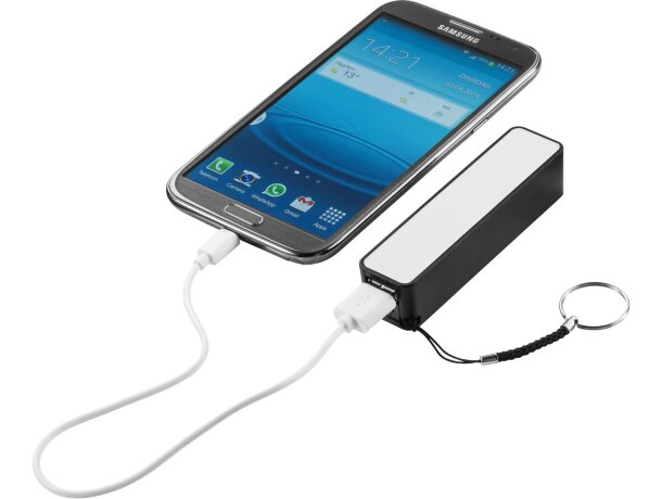 Power Bank 2000 mah modelo jive Negro intenso/blanco detalle 1