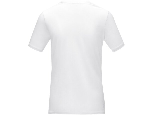 Camiseta orgánica GOTS de manga corta para mujer Azurite Blanco detalle 3