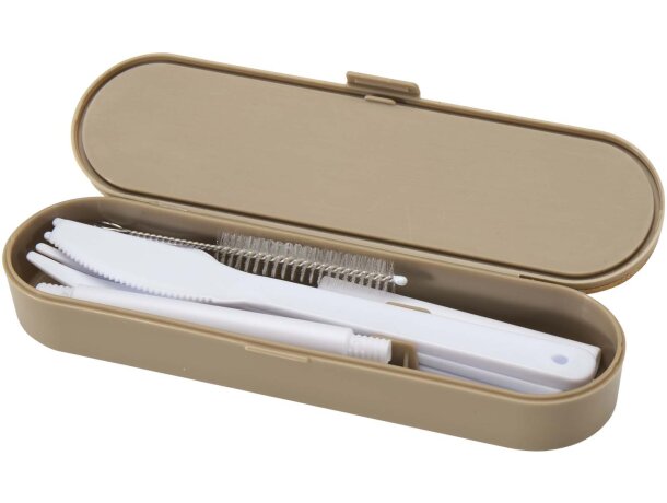 Set cubiertos reutilizables con tapa bambú Runa detalle 3