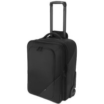 Trolley vertical de lona y nylon grabada negro intenso Trolley vertical de lona y nylon grabada negro intenso