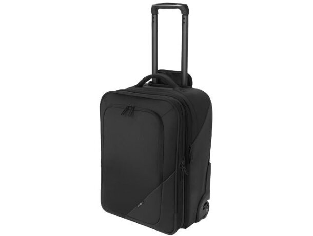 Trolley vertical de lona y nylon grabada negro intenso Trolley vertical de lona y nylon grabada negro intenso