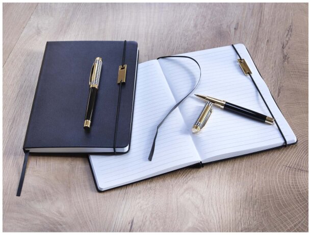 Set libreta A5 con rollerball Legato tinta azul Negro intenso detalle 7