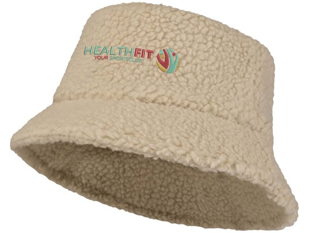 Gorro sherpa Baru bordado corporativo en poliéster afelpado detalle 4