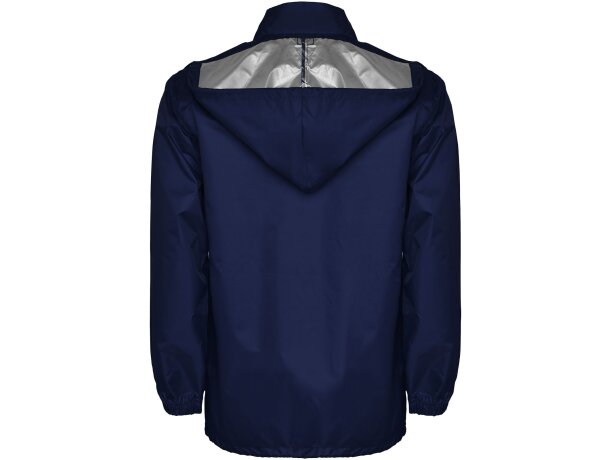 Chubasquero ligero unisex Escocia Roly con capucha plegable Azul marino detalle 14