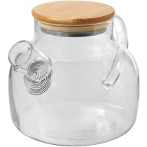 Tetera de cristal con tapa de bambú natural Zen