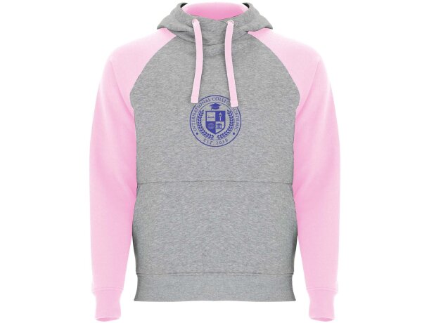Sudadera con capucha bicolor infantil Roly Badet Gris mezcla/rosa claro detalle 21