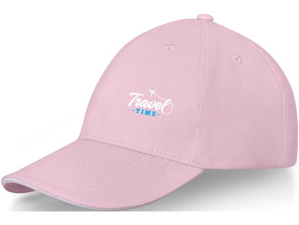 Gorra con ribete de 6 paneles Darton Rosa claro detalle 1