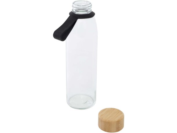 Botella de cristal Porto 500 ml con tapa de bambú Negro intenso detalle 7