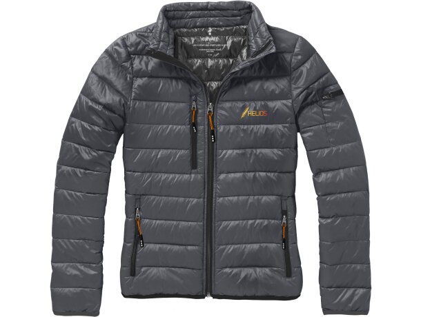 Chaqueta plumón natural mujer Scotia con certificación RDS Gris acero detalle 19