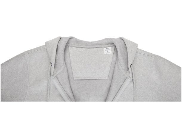 Sudadera con capucha y cremallera completa hombre Theron Gris mezcla detalle 29