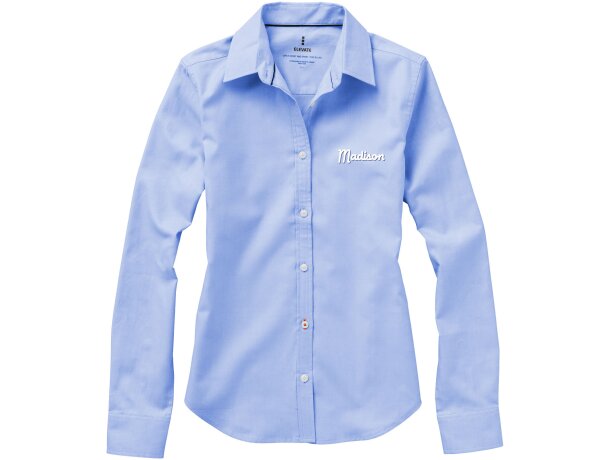 Camisa Oxford manga larga mujer Vaillant algodón 142 g/m² Azul claro detalle 9