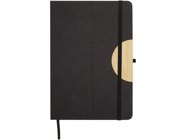 Set de regalo Carmen con libreta A5 y bolígrafo de bambú Negro intenso detalle 2