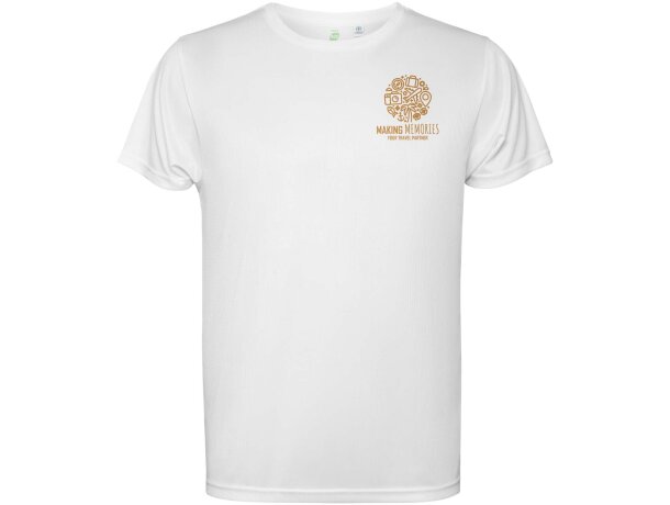 Camiseta técnica hombre Estoril Roly poliéster reciclado Blanco detalle 41