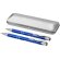 Juego de bolígrafo y portaminas de aluminio en estuche Azul real/plateado detalle 6
