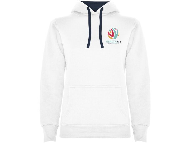 Sudadera con capucha para mujer Urban Roly Blanco/azul marino detalle 71